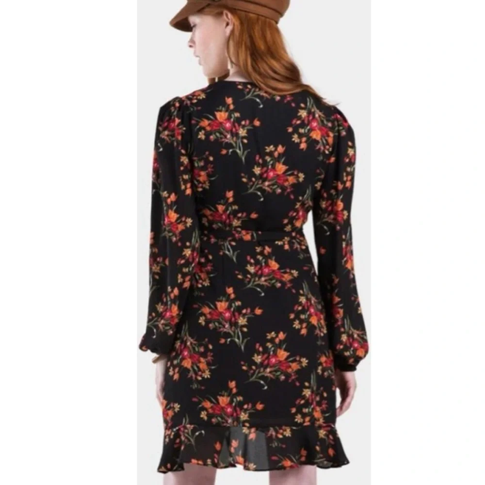 Francesca’s Mi Ami Charlotte Floral Mini Wrap Dress - Picture 2 of 15